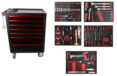 Vente Servante d'atelier 7 tiroirs + modules 276 outils 65283
