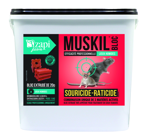 Vente Raticide souricide bloc 5 kg Zapi Farm 61229