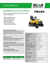 Herbes et entretien - Tondeuse autoportée essence - Tondeuse autoportée à éjection latérale TG 19/108 HLM