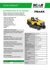 Herbes et entretien - Tondeuse autoportée essence - Tondeuse autoportée à éjection arrière TG 170/98 HBI