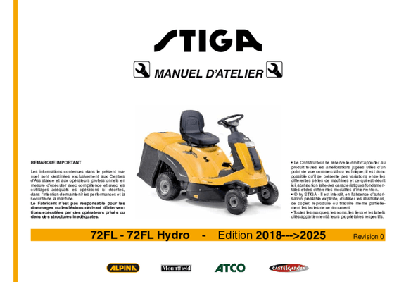 Herbes et entretien - Tondeuse autoportée essence - Tondeuse autoportée à éjection arrière TG 130/72H