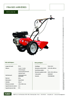 Terre - Motobineuses - Motobineuse à fraises arrière ROTO 404 HD